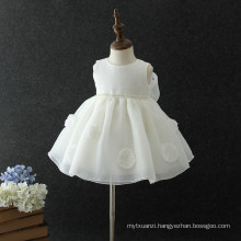HOT children's dress girls one piece white party dress cute simple frock design baby first Holy Communion baptism dress